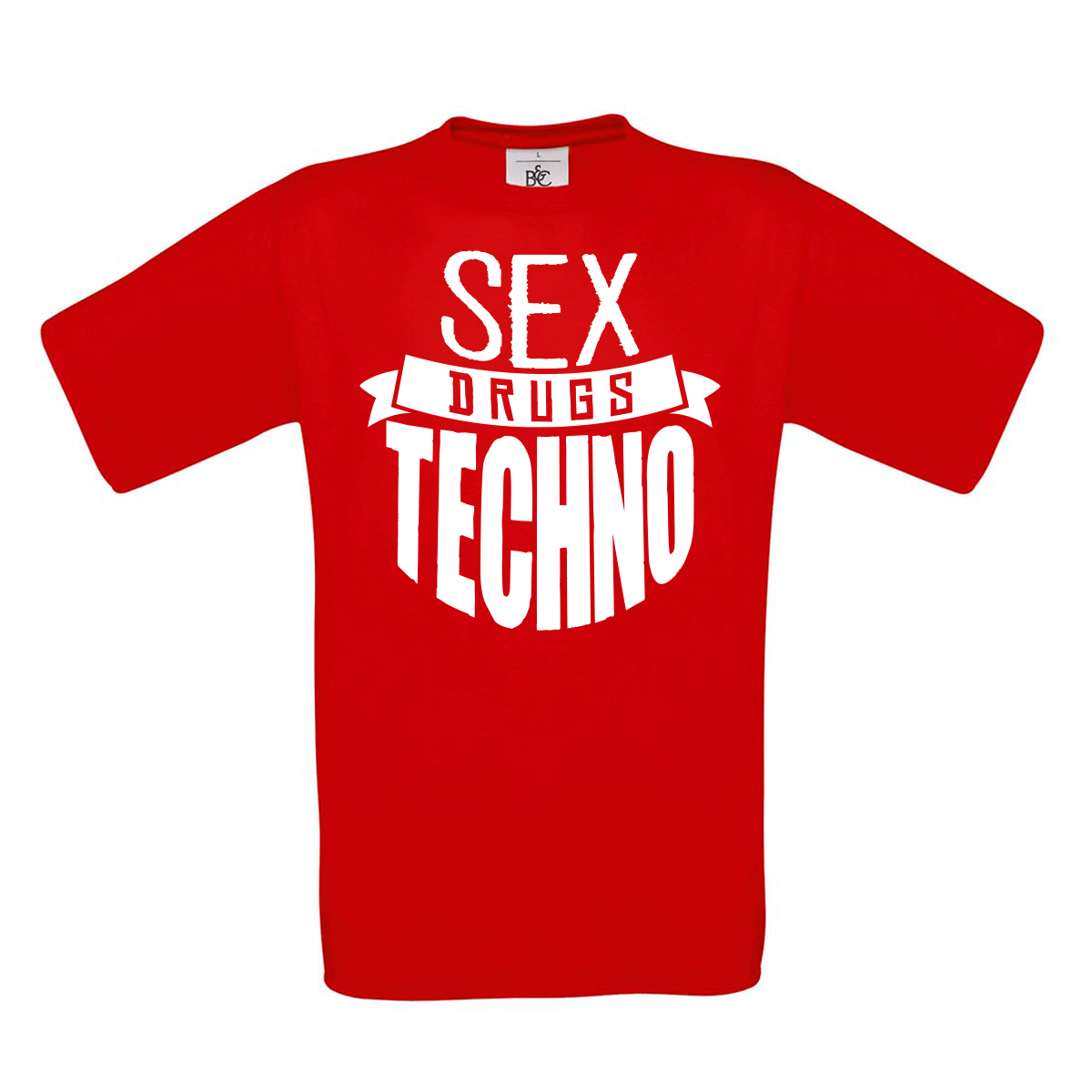 Bild von SEX DRUGS TECHNO - SHIRT (rot)