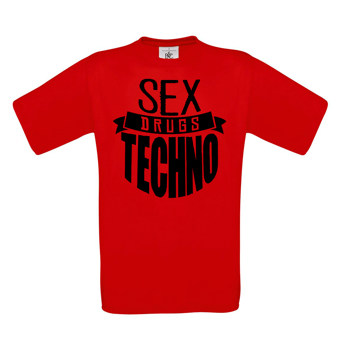 Bild von SEX DRUGS TECHNO - SHIRT (rot)